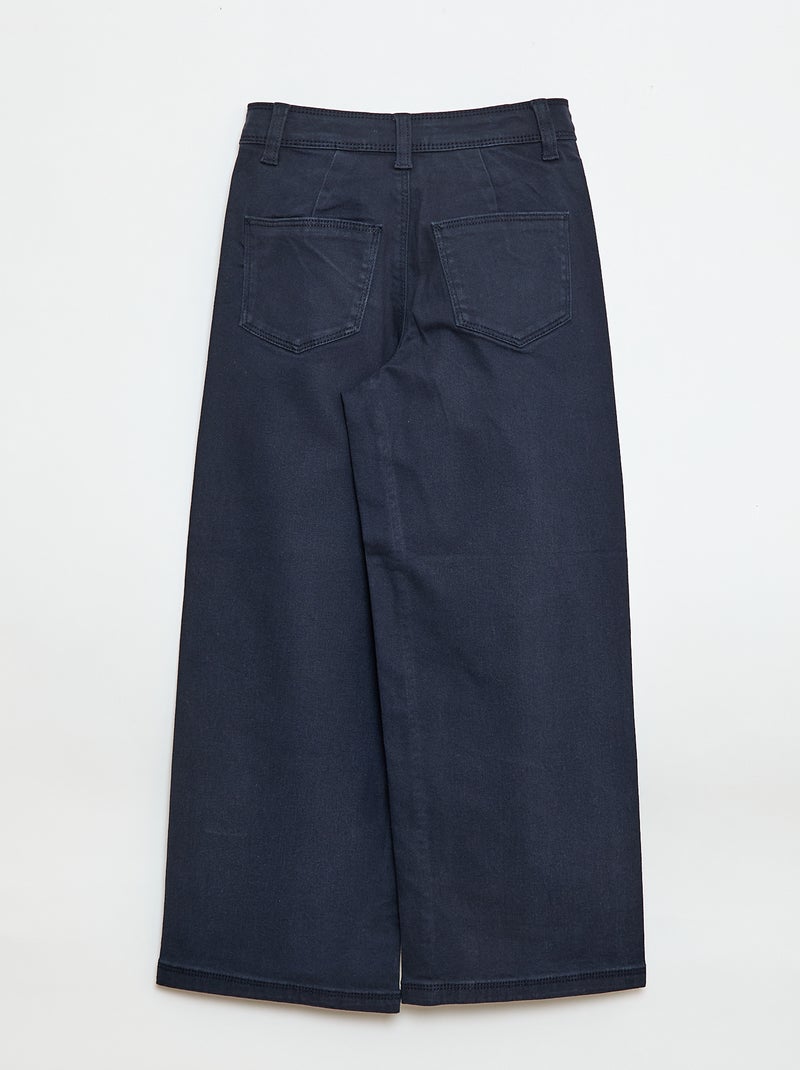 Pantalon wide leg sans poches devant Bleu - Kiabi