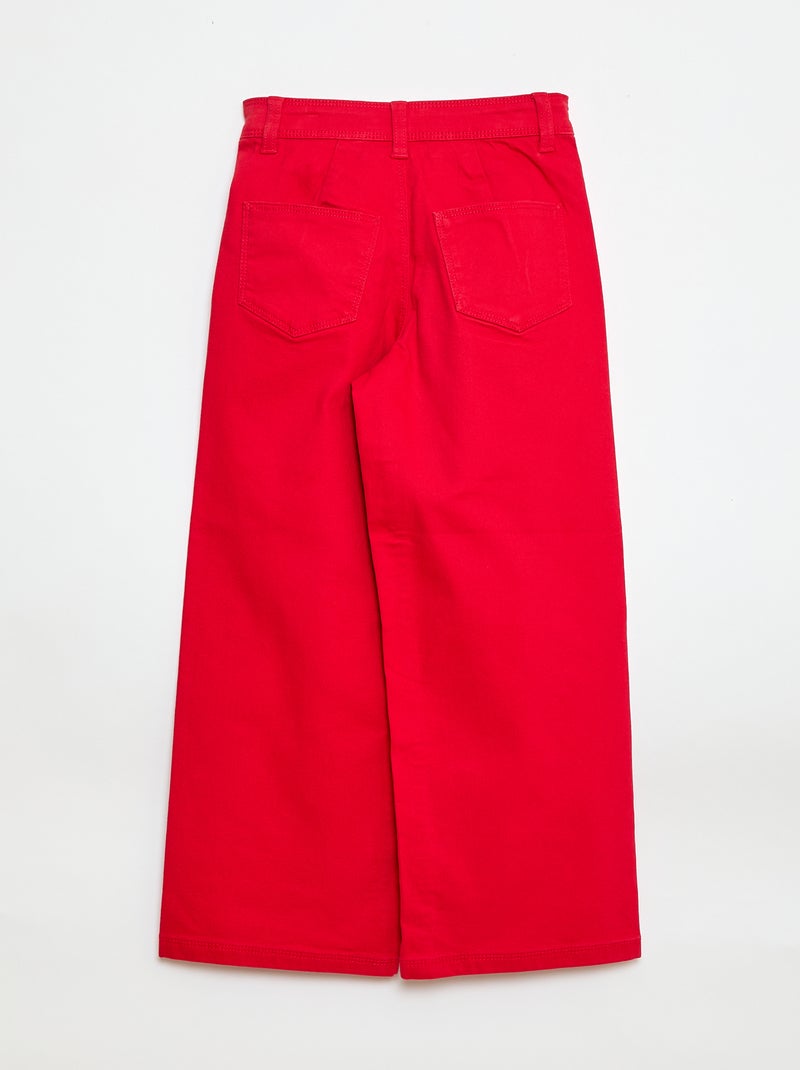 Pantalon wide leg sans poches devant Rouge - Kiabi