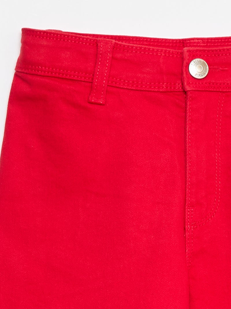 Pantalon wide leg sans poches devant Rouge - Kiabi