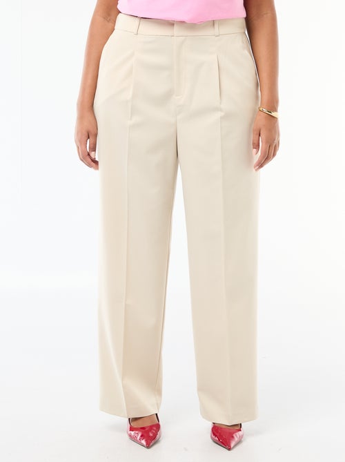 Pantalon wide leg taille haute - Kiabi