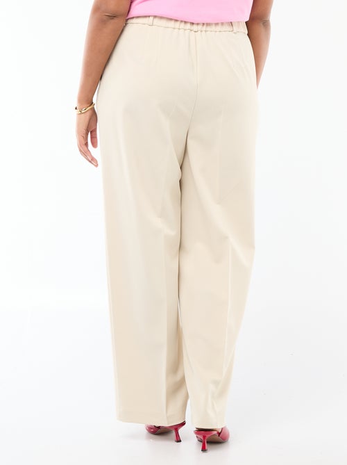 Pantalon wide leg taille haute - Kiabi