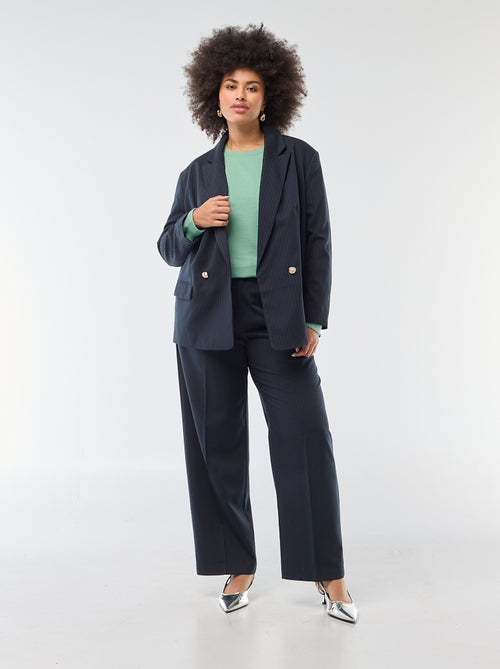 Pantalon wide leg taille haute - Kiabi