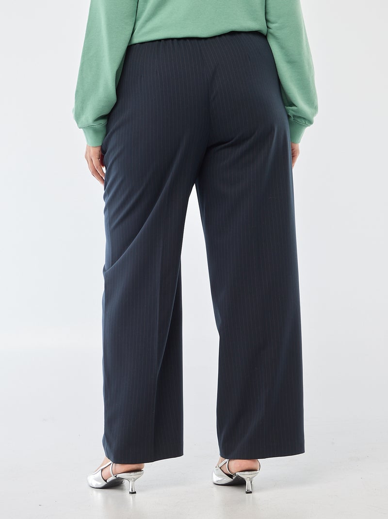 Pantalon wide leg taille haute Bleu - Kiabi