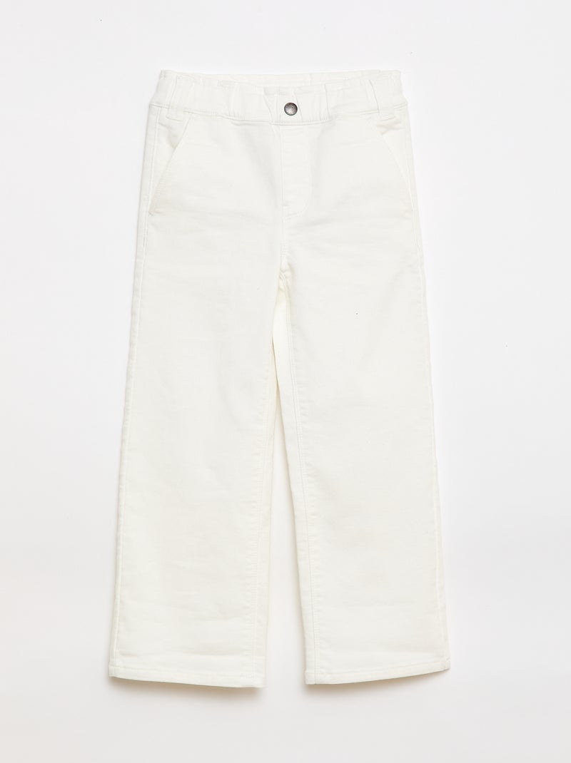 Pantalon wide legs - collection facile à enfiler BLANC - Kiabi