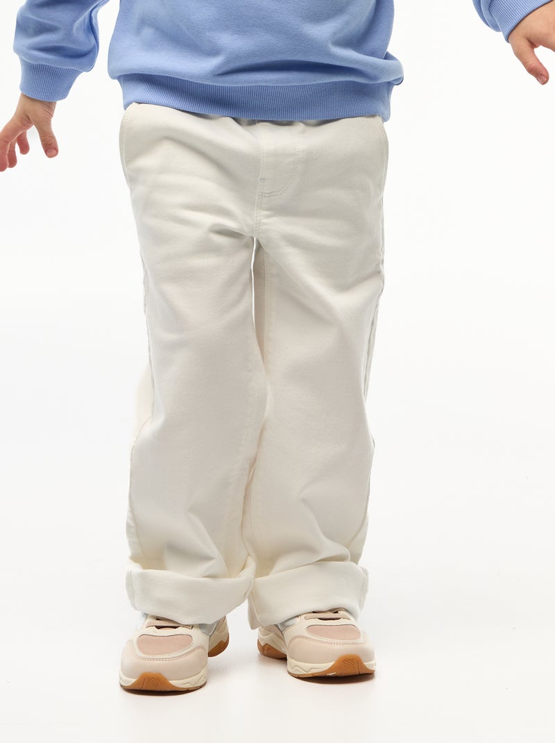 Pantalon wide legs - collection facile à enfiler BLANC - Kiabi