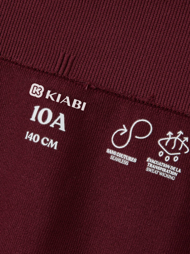 Pantaloncino ciclista sportivo senza cuciture Rosso - Kiabi
