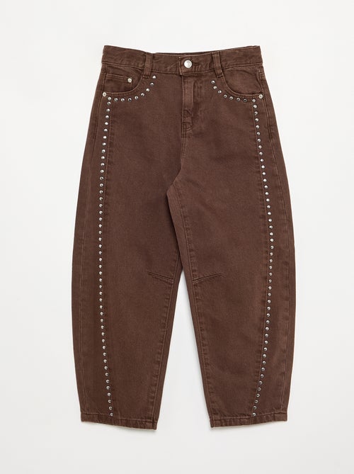 Pantalone a forma barrel con borchie - Kiabi