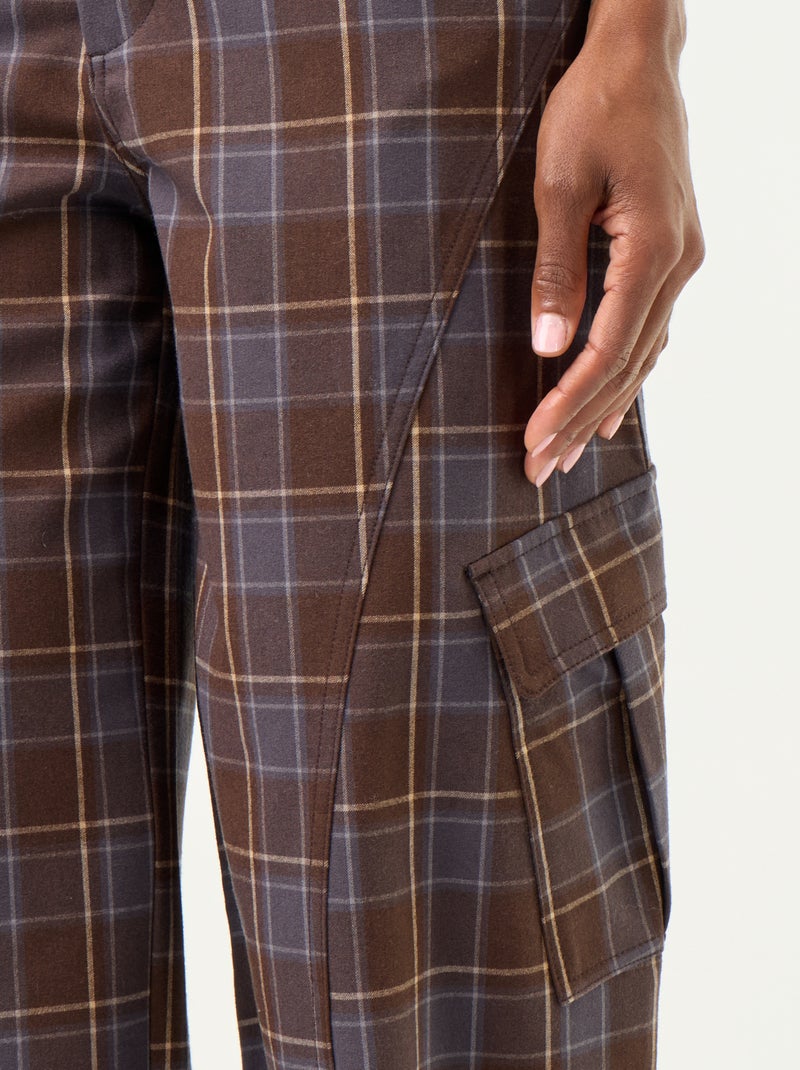 Pantalone a palloncino a quadri Marrone - Kiabi