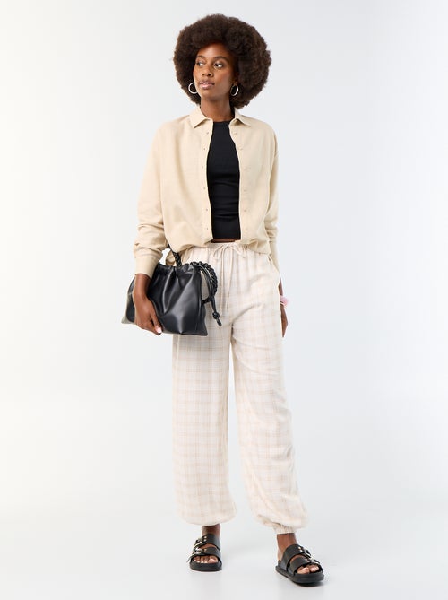 Pantalone a palloncino tinta unita con 2 tasche - Kiabi