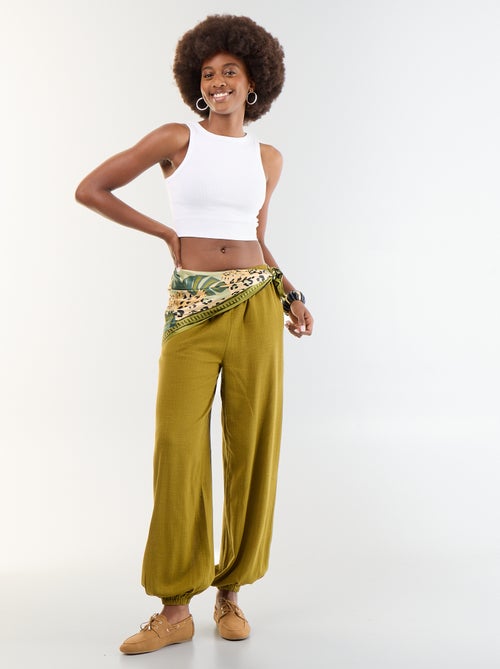 Pantalone a palloncino tinta unita con 2 tasche - Kiabi Pantalone a palloncino tinta unita con 2 tasche - Kiabi