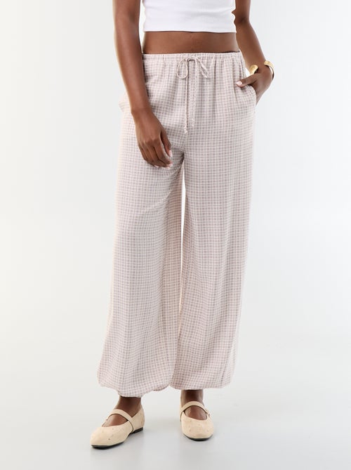 Pantalone a palloncino tinta unita con 2 tasche - Kiabi