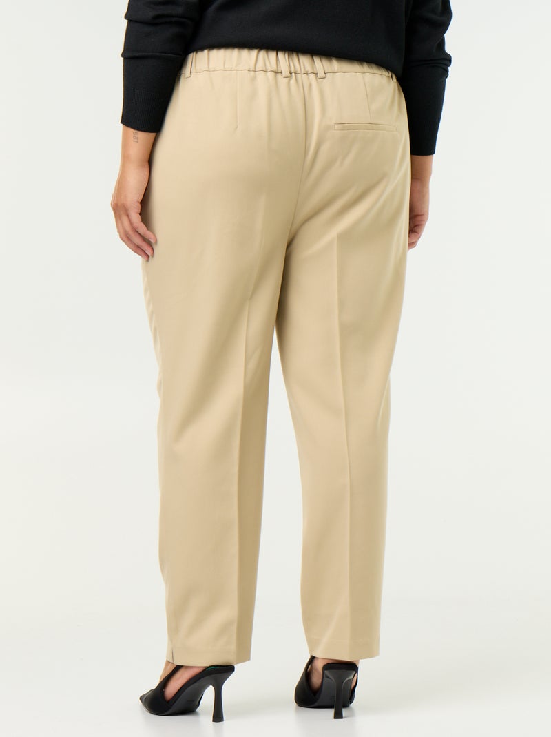 Pantalone a sigaretta tinta unita Beige - Kiabi