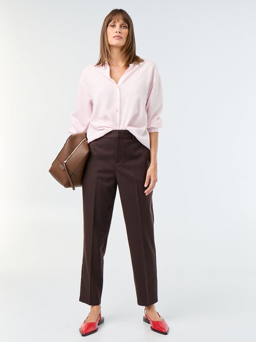 Pantalone a sigaretta tinta unita con 2 tasche - Kiabi