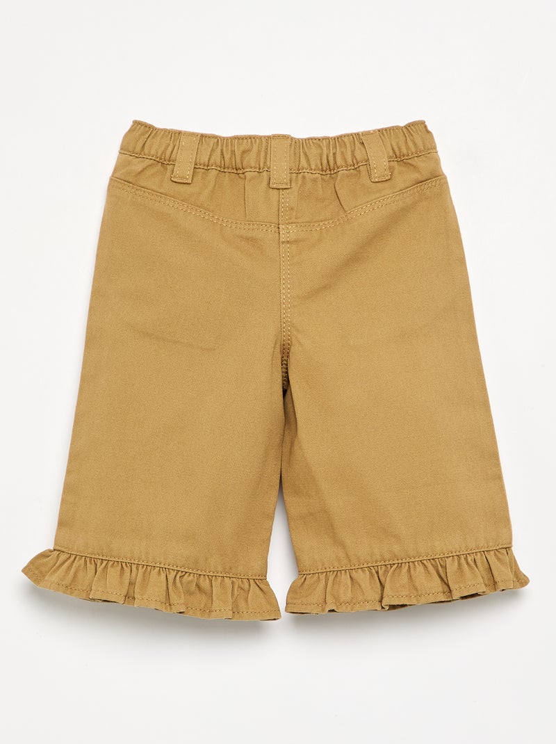 Pantalone a tinta unita con fondo a balze Verde - Kiabi