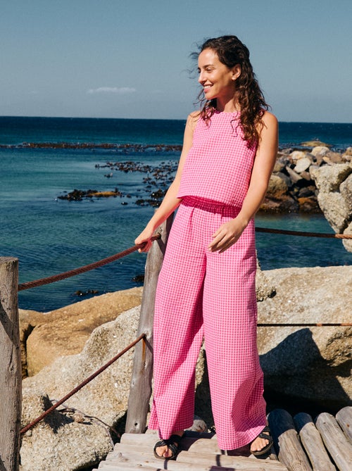 Pantalone ampio a fantasia Vichy - Kiabi Pantalone ampio a fantasia Vichy - Kiabi