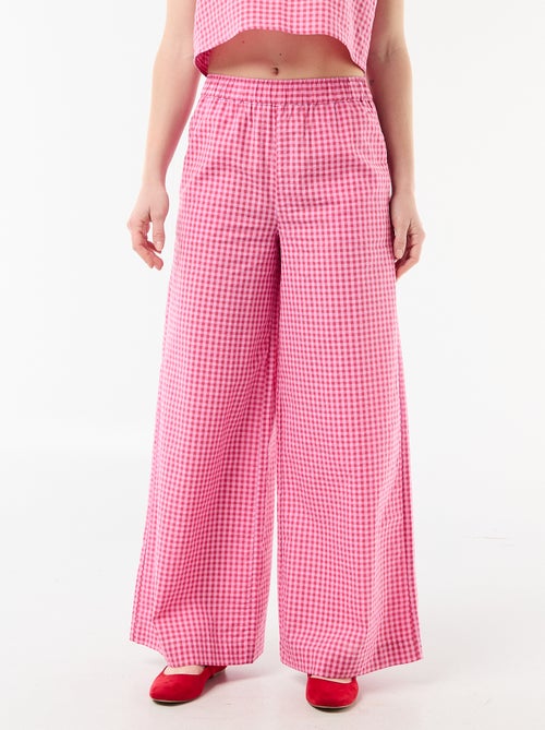 Pantalone ampio a fantasia Vichy - Kiabi Pantalone ampio a fantasia Vichy - Kiabi