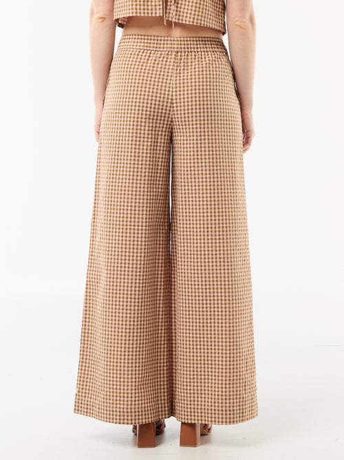 Pantalone ampio a fantasia Vichy - Kiabi