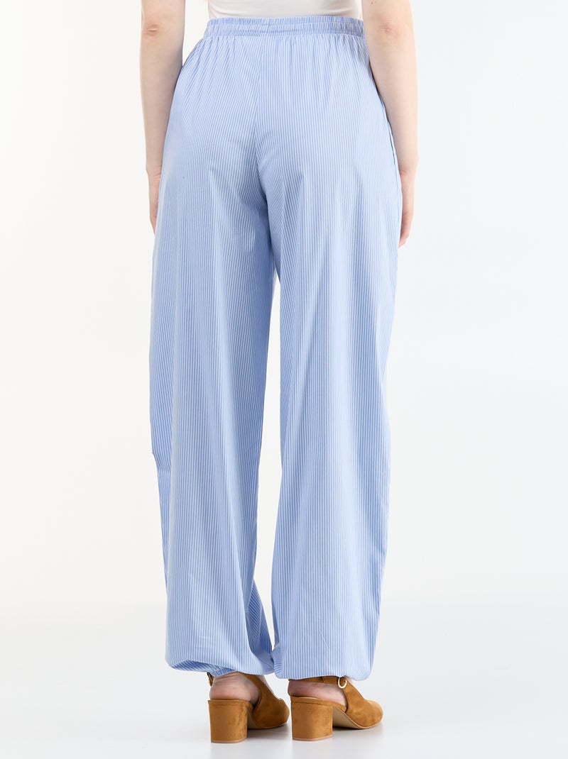 Pantalone ampio a righe a palloncino Blu - Kiabi