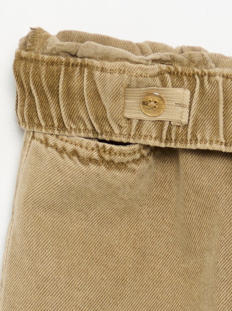 Pantalone ampio a tinta unita Beige - Kiabi