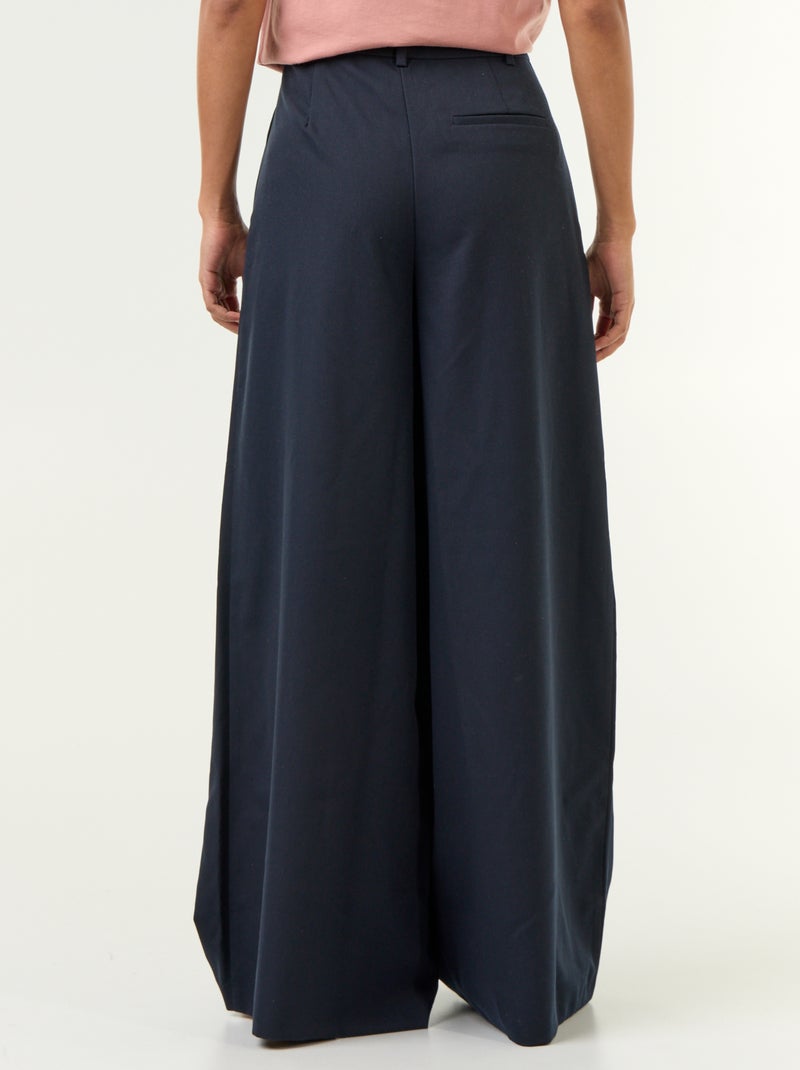 Pantalone ampio a vita alta Blu - Kiabi