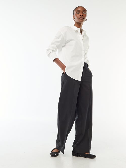 Pantalone ampio a vita alta con cintura e passanti - Kiabi