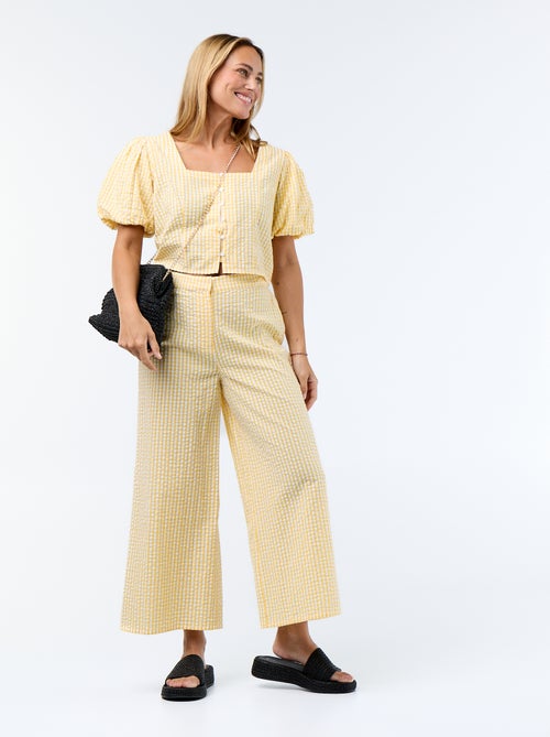Pantalone ampio in maglia a nido d'ape - Kiabi