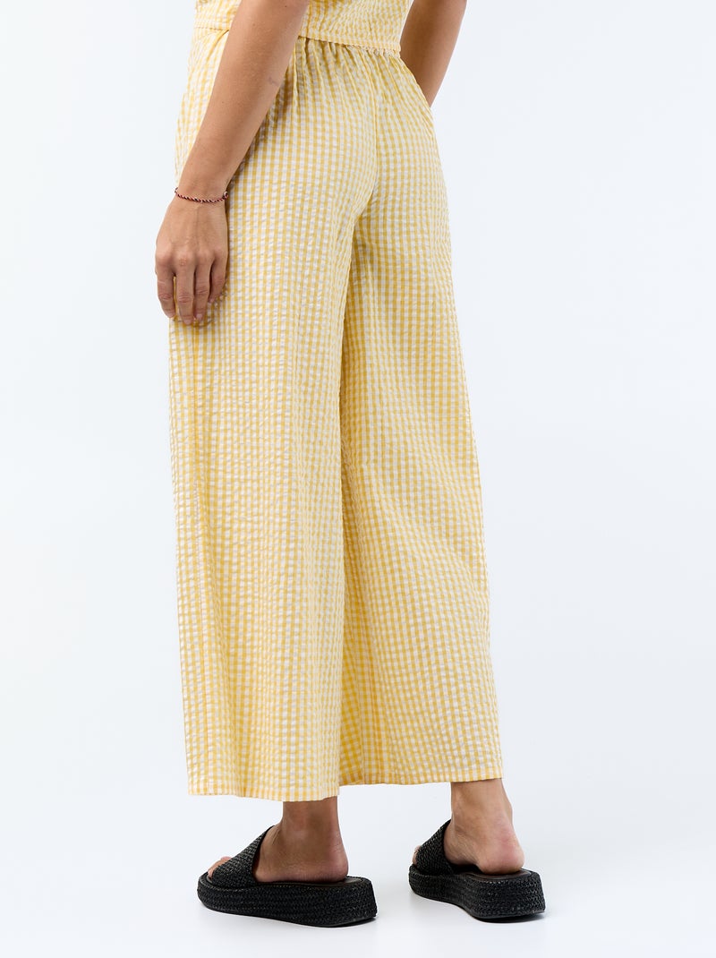 Pantalone ampio in maglia a nido d'ape Giallo - Kiabi