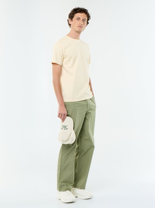 Pantalone ampio tinta unita in popeline - Kiabi