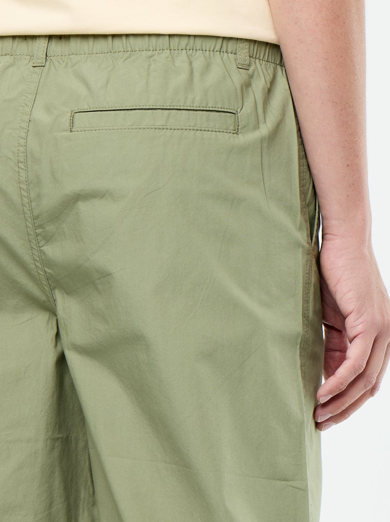 Pantalone ampio tinta unita in popeline Verde - Kiabi