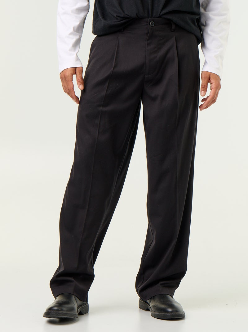 Pantalone ampio tinta unita Nero - Kiabi