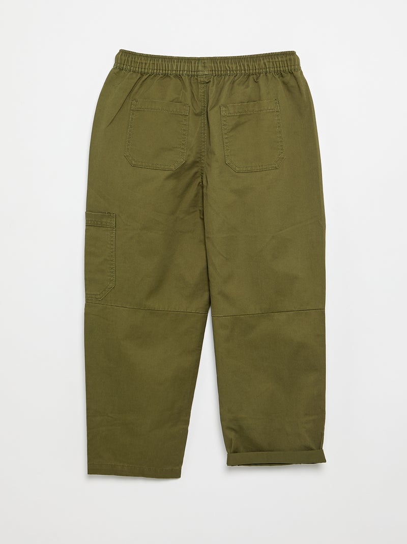 Pantalone barrel fit con coulisse Kaki - Kiabi
