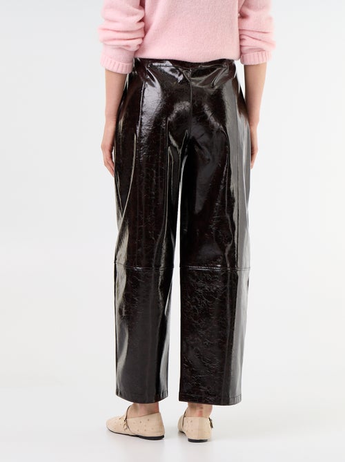 Pantalone barrel in ecopelle - Kiabi