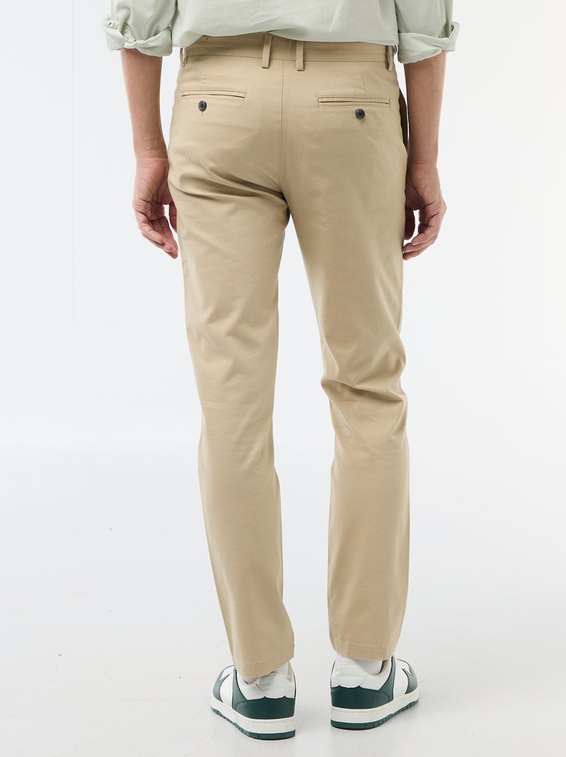 Pantalone chino in twill Beige - Kiabi