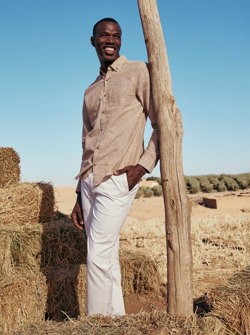 Pantalone chino in twill Bianco - Kiabi