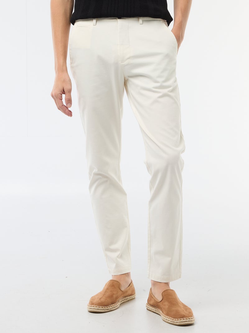 Pantalone chino in twill Bianco - Kiabi