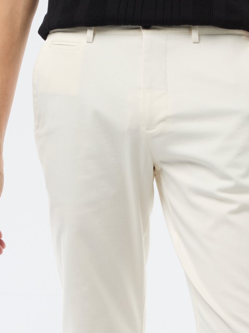 Pantalone chino in twill Bianco - Kiabi