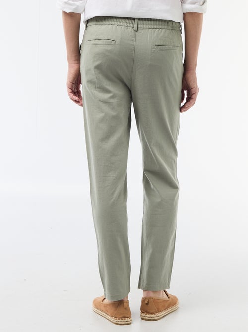 Pantalone chino regular in misto lino - Kiabi