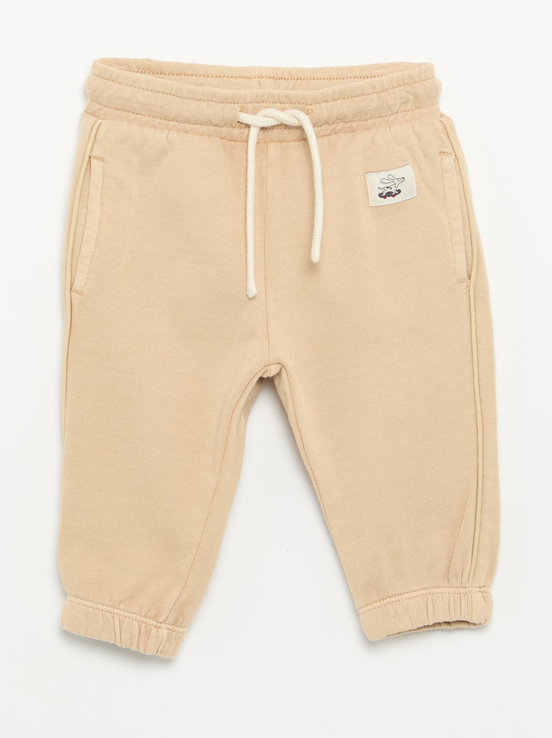 Pantalone da jogging tinta unita Beige - Kiabi