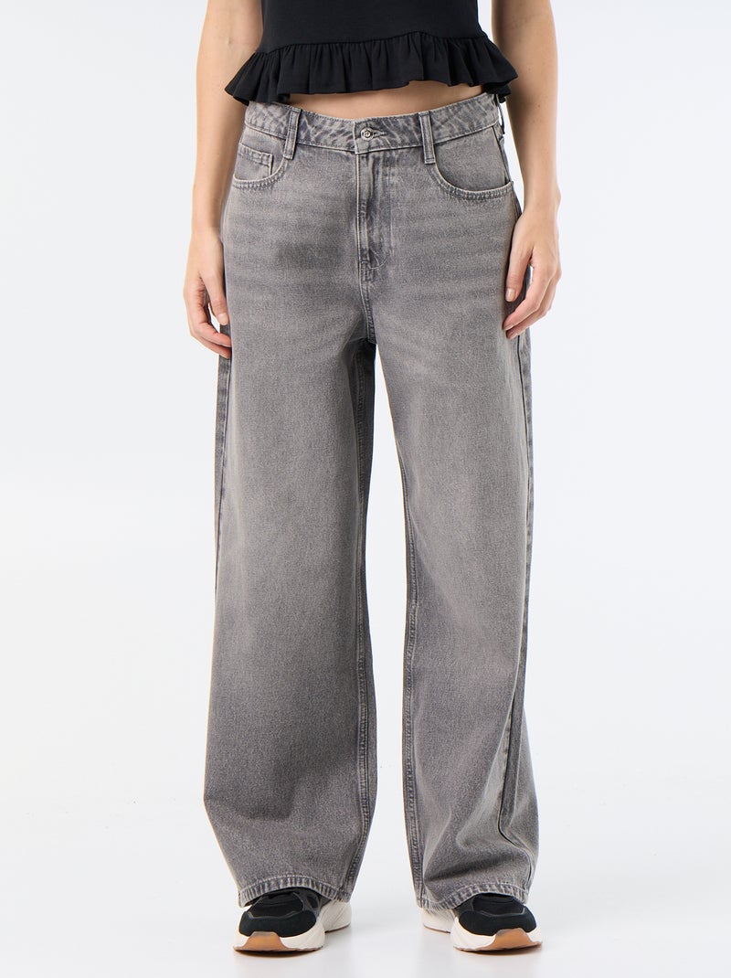 Pantalone denim baggy Grigio - Kiabi