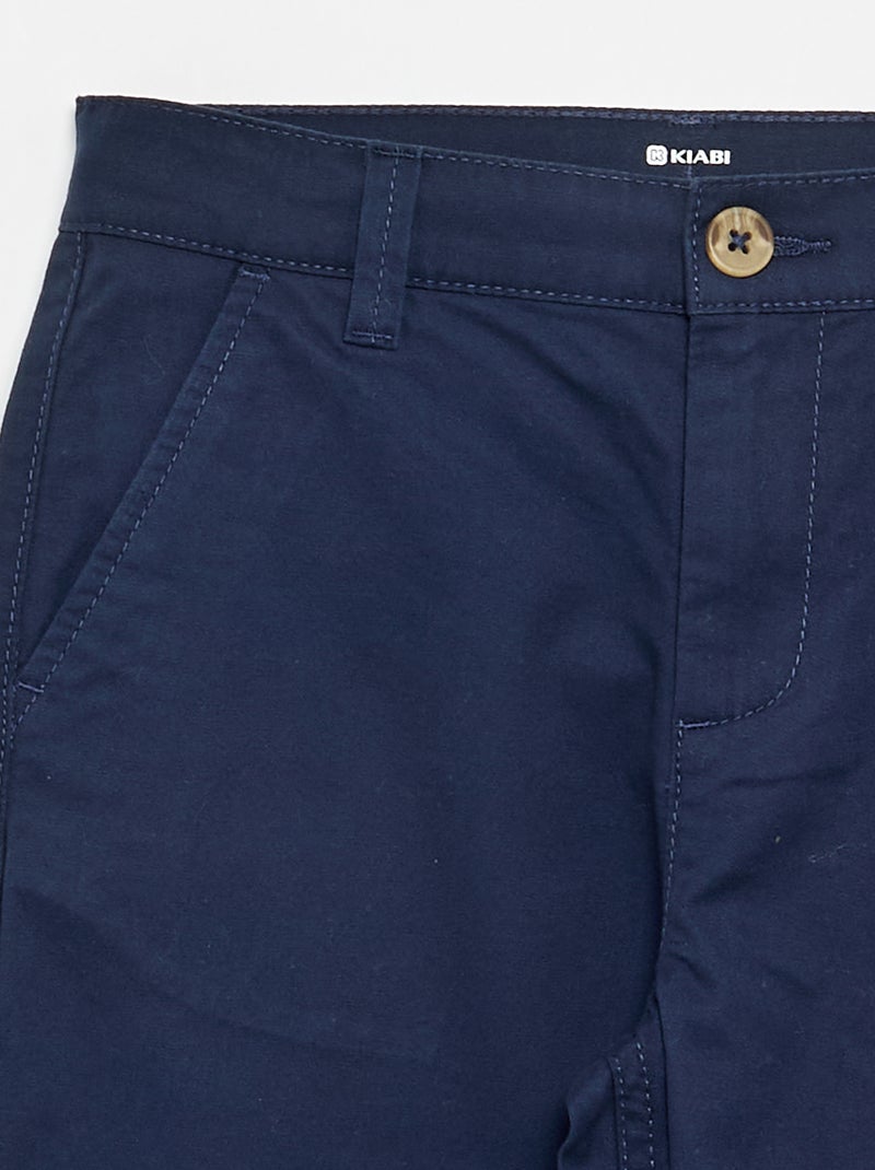 Pantalone dritto in cotone Blu - Kiabi