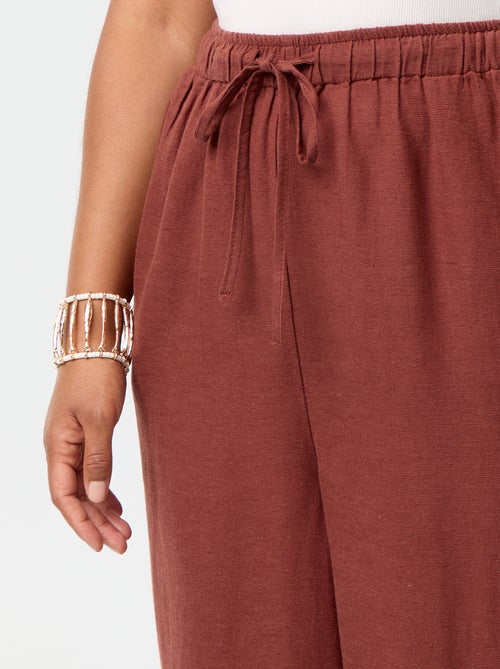 Pantalone dritto in misto lino - Kiabi