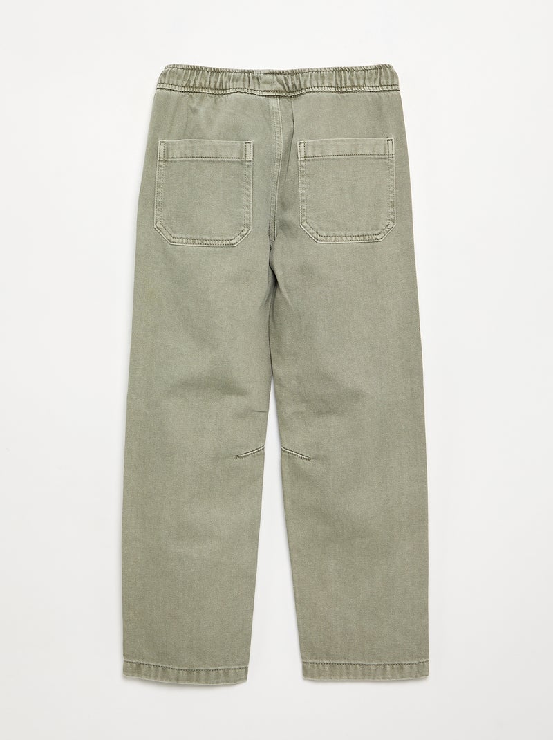 Pantalone dritto in twill - vestibilità aderente Verde - Kiabi