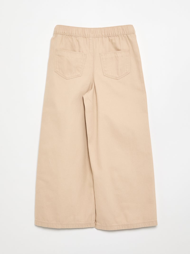 Pantalone in cotone - vestibilità comoda Beige - Kiabi