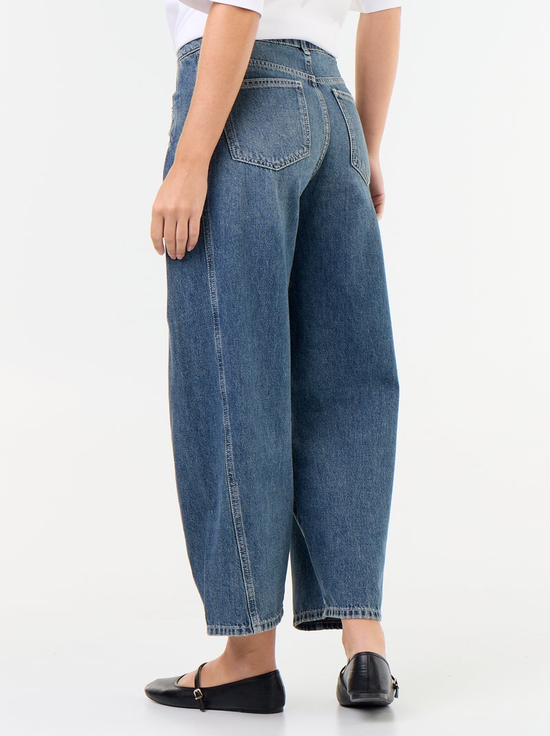 Pantalone in denim con pinces decorative Blu - Kiabi