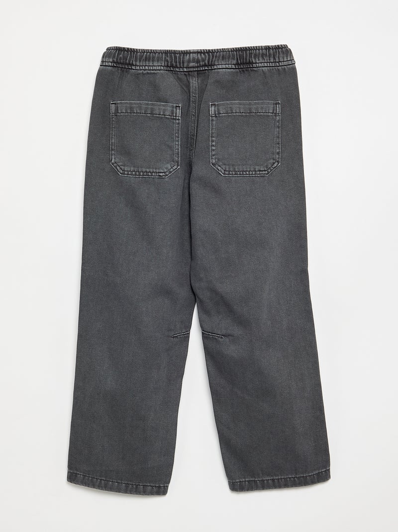 Pantalone in denim con vita elasticizzata - vestibilità comoda Grigio - Kiabi