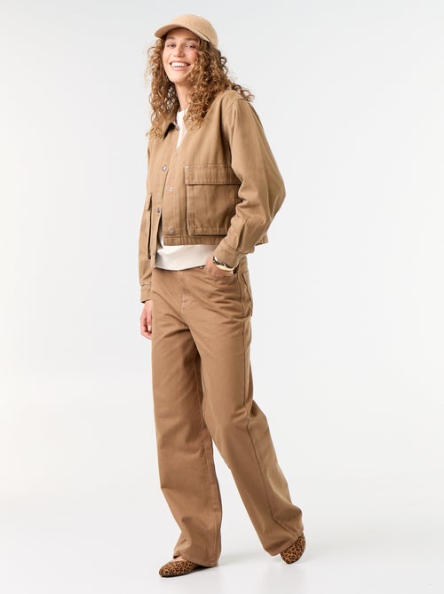 Pantalone in twill a vita alta con taglio wide leg - Kiabi Pantalone in twill a vita alta con taglio wide leg - Kiabi