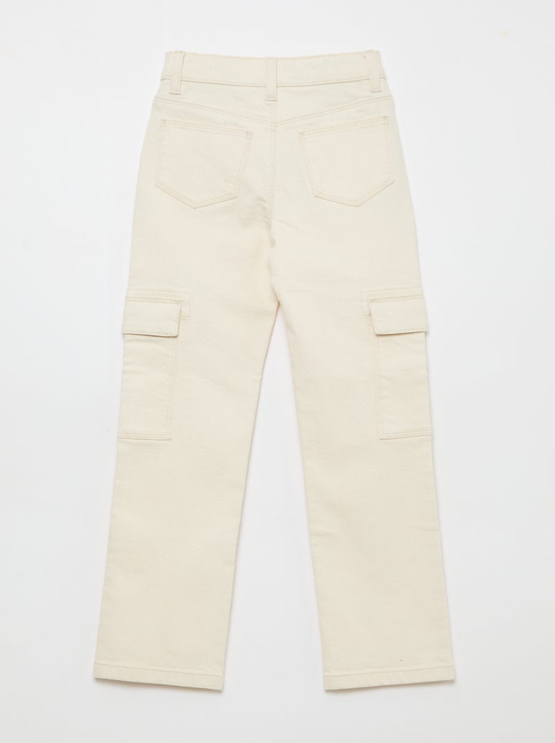 Pantalone in twill regular Bianco - Kiabi