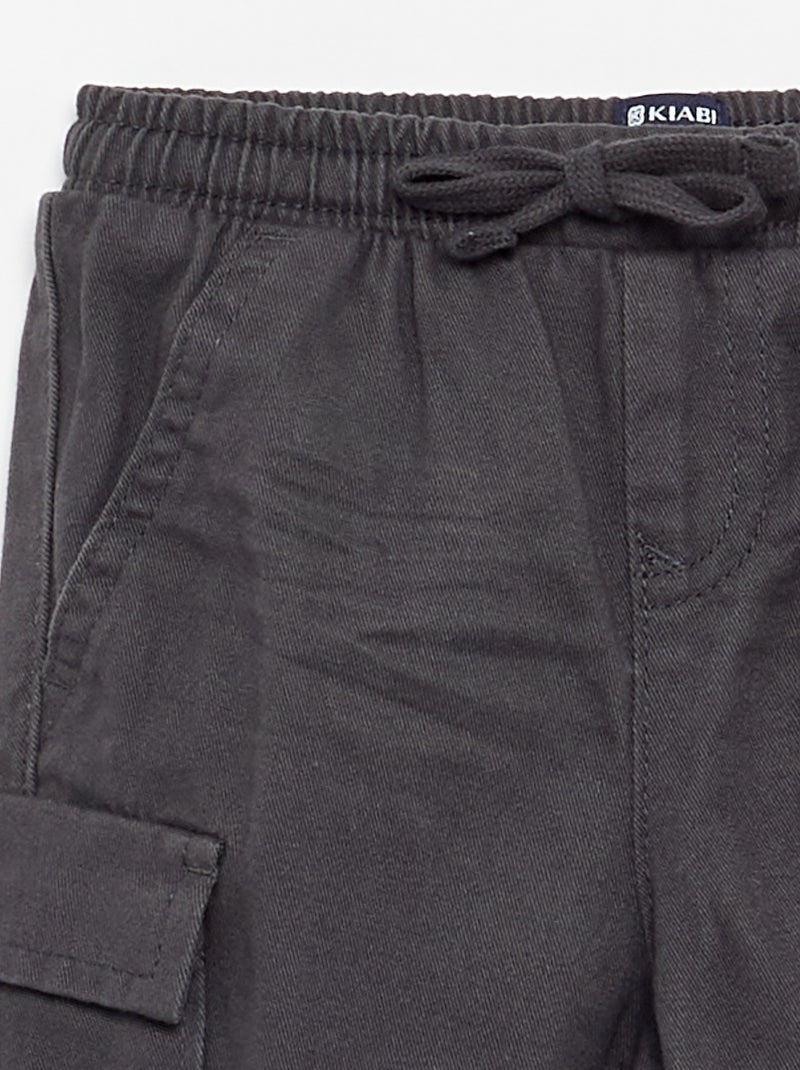 Pantalone jogger in twill con tasche a patta Nero - Kiabi