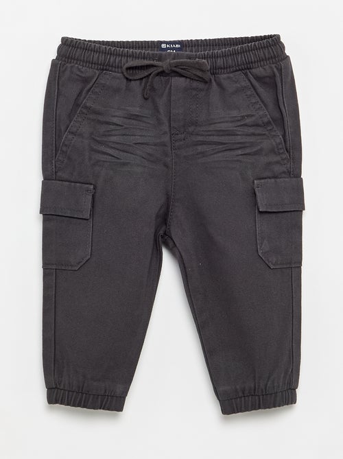 Pantalone jogger in twill con tasche a patta - Kiabi