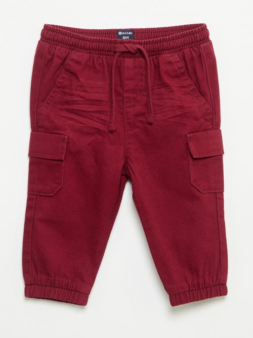 Pantalone jogger in twill con tasche a patta - Kiabi Pantalone jogger in twill con tasche a patta - Kiabi